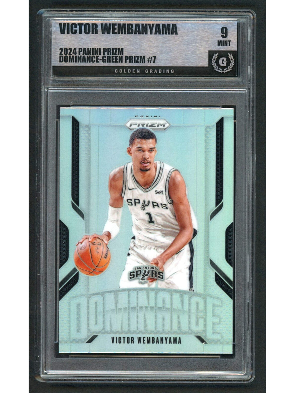 2024-25 Panini Prizm #7 Dominance Silver Victor Wembanyama Spurs Graded Mint 9